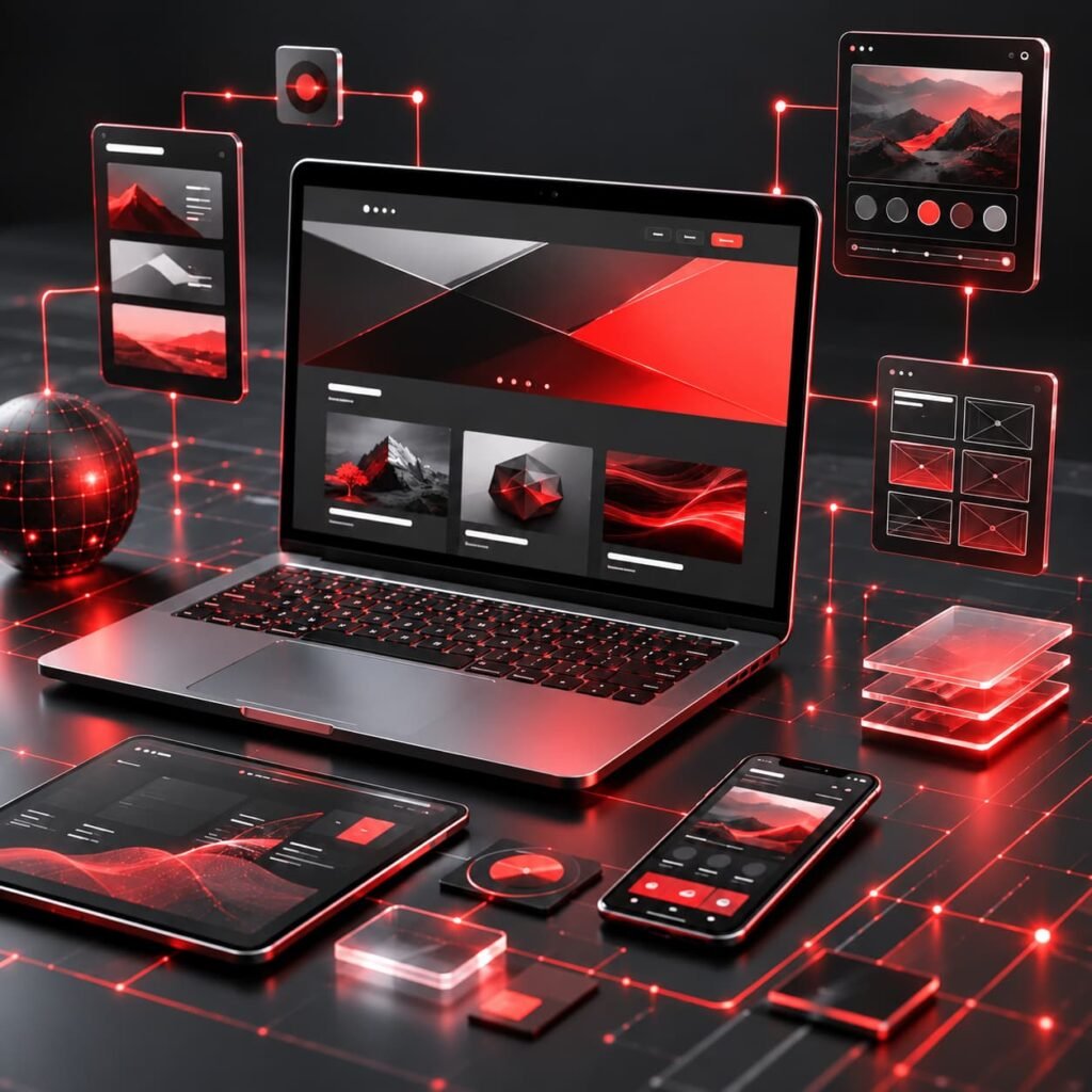 Ilustración que describe el servicio de diseño web de nuestra agencia de marketing online en Huelva