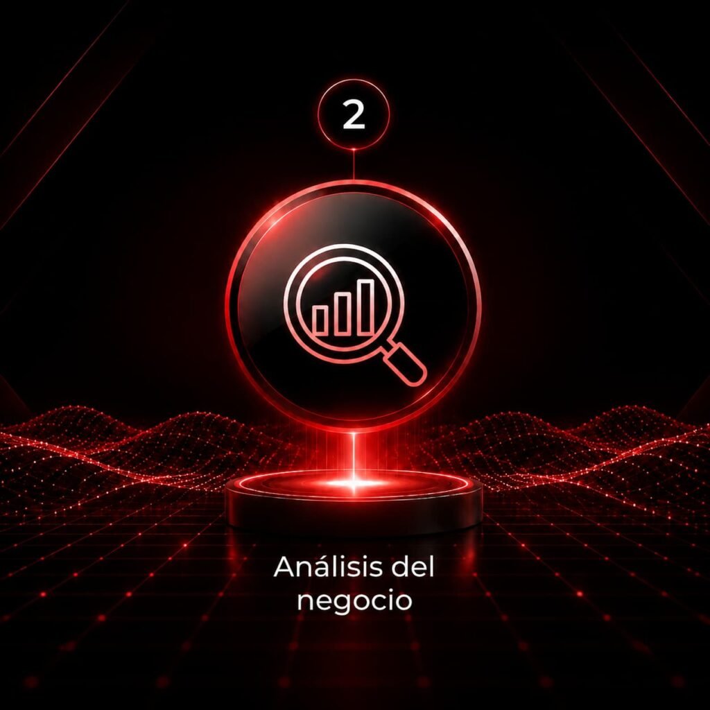 Ilustración que describe el análisis del negocio del cliente en nuestra agencia de marketing digital en Huelva